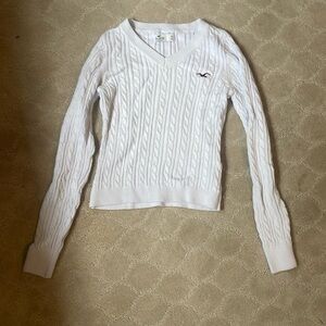 White Cable-knit Sweater